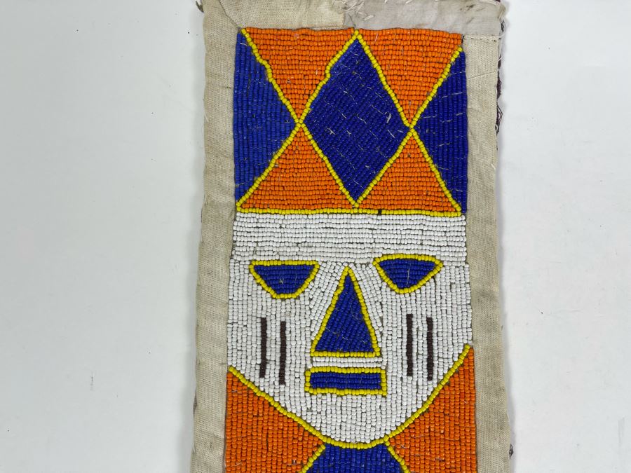 Vintage African Beaded Wall Hanging Artwork Beadwork 40L [Photo 2]
