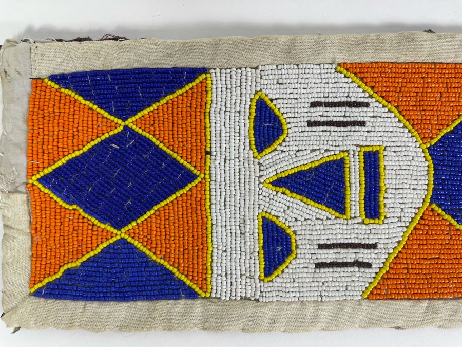 Vintage African Beaded Wall Hanging Artwork Beadwork 40L [Photo 3]