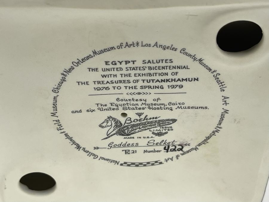 Boehm Porcelain Large Limited Edition Goddess Selket Statue From The Treasures Of Tutankhamun Exhibition 17H [Photo 12]