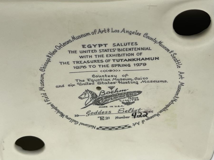 Boehm Porcelain Large Limited Edition Goddess Selket Statue From The Treasures Of Tutankhamun Exhibition 17H [Photo 13]