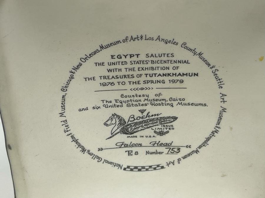 Boehm Porcelain Limited Edition Falcon Head Statue From The Treasures Of Tutankhamun Exhibition 13.5H [Photo 9]