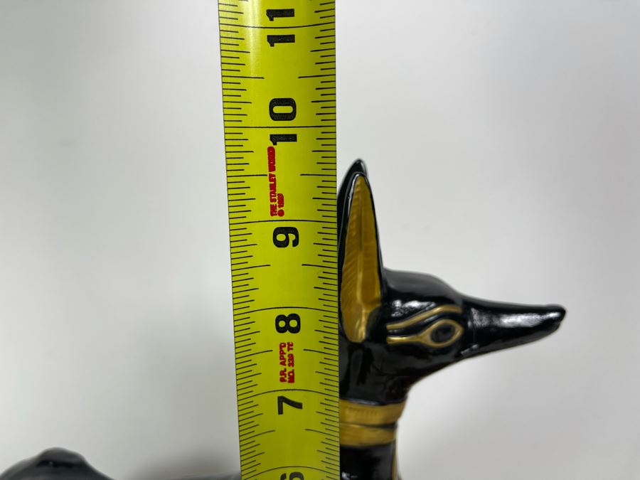 Pair Of Boehm Porcelain Limited Edition God Anubis Statues From The Treasures Of Tutankhamun Exhibition 13.5W X 5.5D X 9.5H [Photo 12]