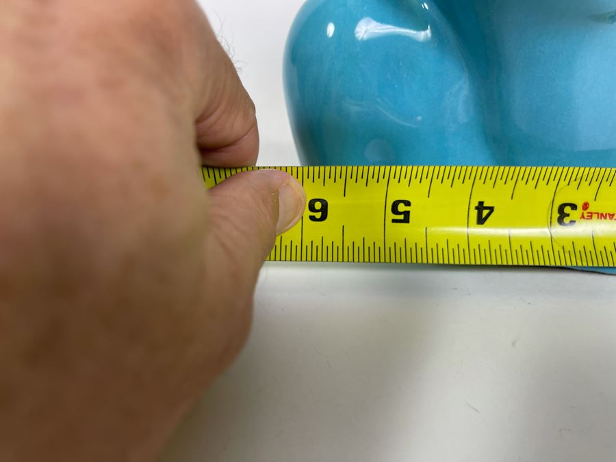 Signed Vintage 1935 Art Deco Blue Glazed Ceramic Womans Head Bust 6W X 5H [Photo 12]