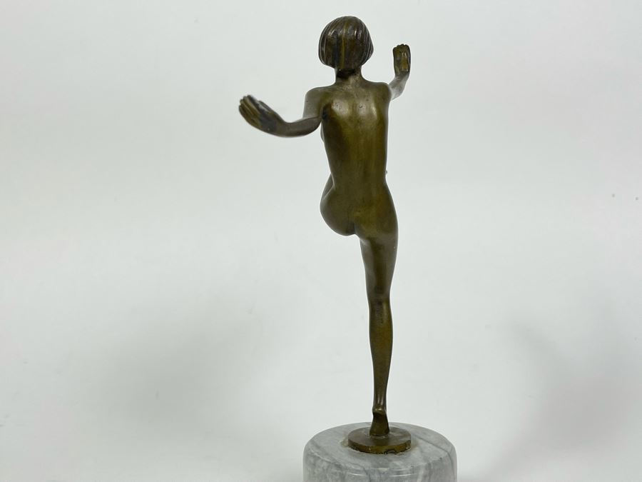 Art Deco Bronze Sculpture Of Dancer Signed Lorenz 9H [Photo 7]