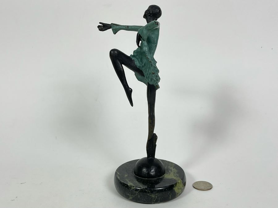Josef Lorenzl (Austria, 1892-1950) Art Deco Bronze Dancer Sculpture Titled Dancer, 1925 8.5H [Photo 4]