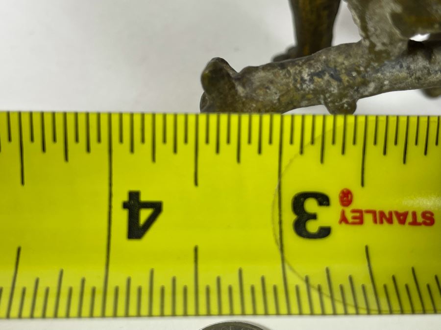 Old Solid Bronze Benin African Leopard Cat Sculpture 9.5W X 3.5D X 4H [Photo 31]