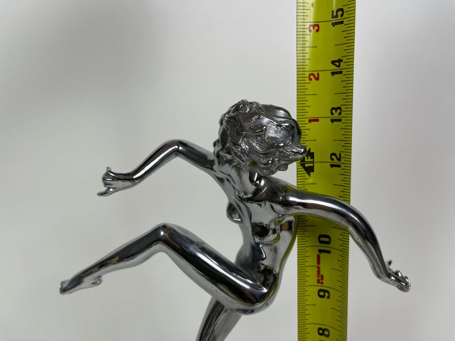 Vintage Art Deco Polished Chrome Metal Dancer Sculpture 13.5H [Photo 8]