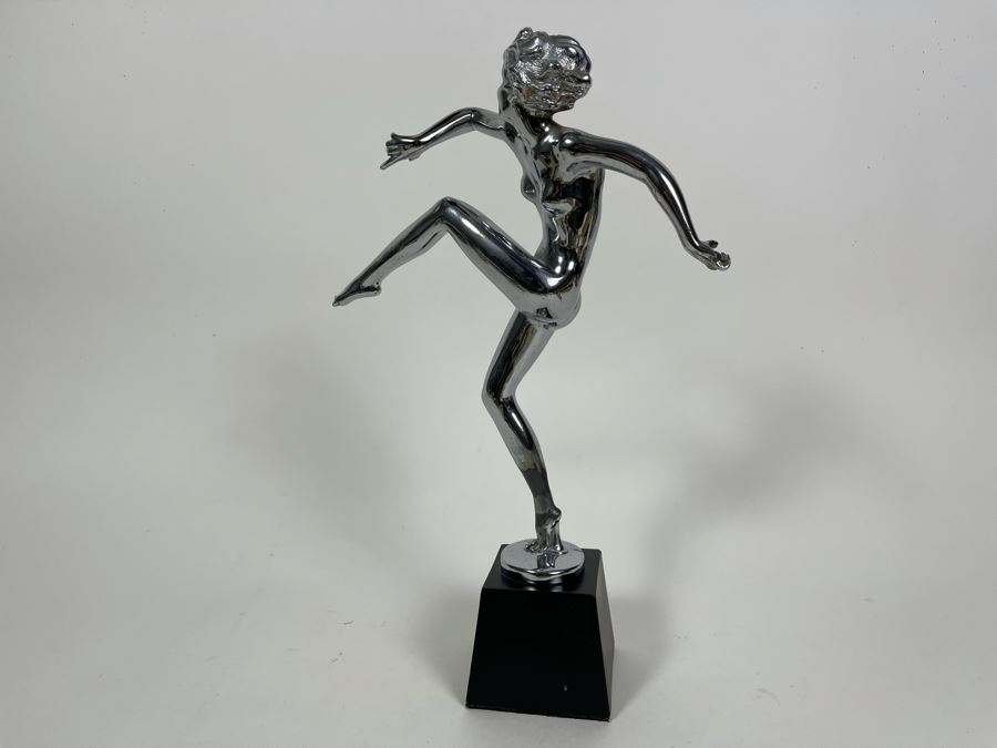 Vintage Art Deco Polished Chrome Metal Dancer Sculpture 13.5H [Photo 5]