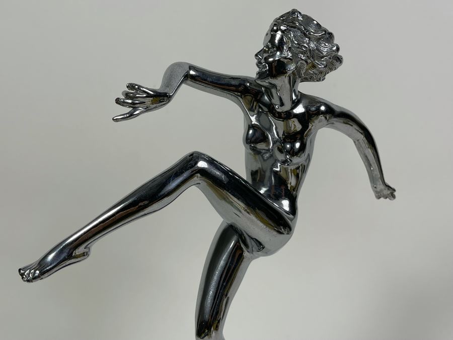 Vintage Art Deco Polished Chrome Metal Dancer Sculpture 13.5H [Photo 4]