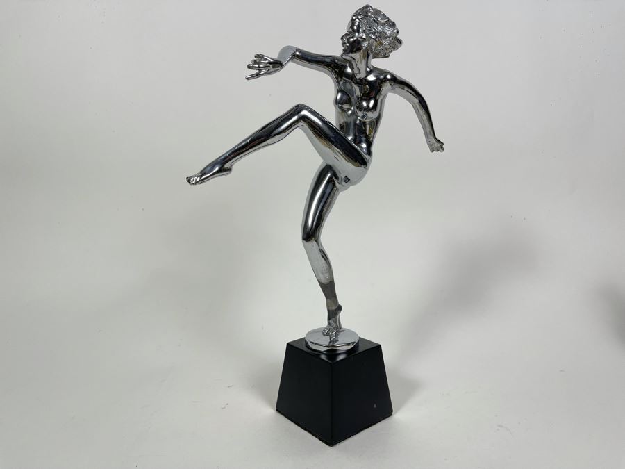 Vintage Art Deco Polished Chrome Metal Dancer Sculpture 13.5H [Photo 2]