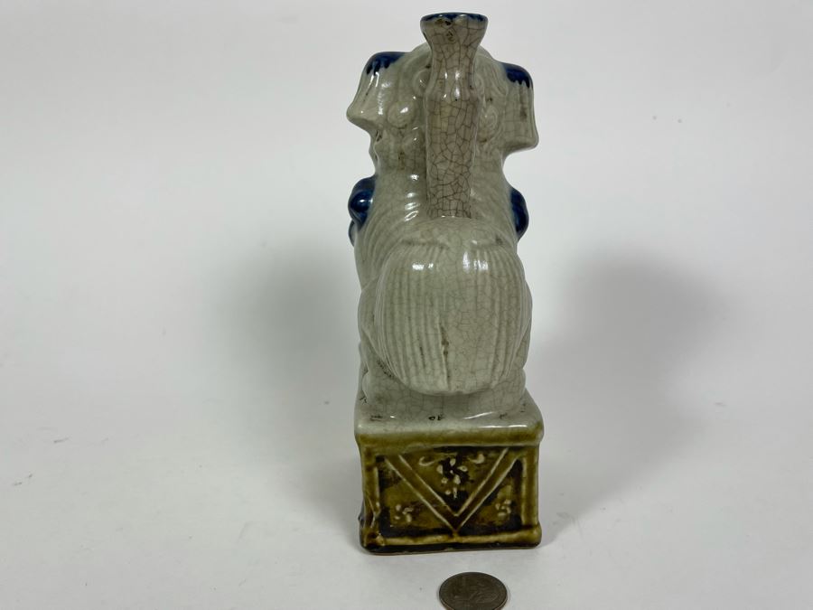 Old Antique Chinese Porcelain Foo Dog Lion With Certificate Of Authenticity From Hong Kong 8H [Photo 11]