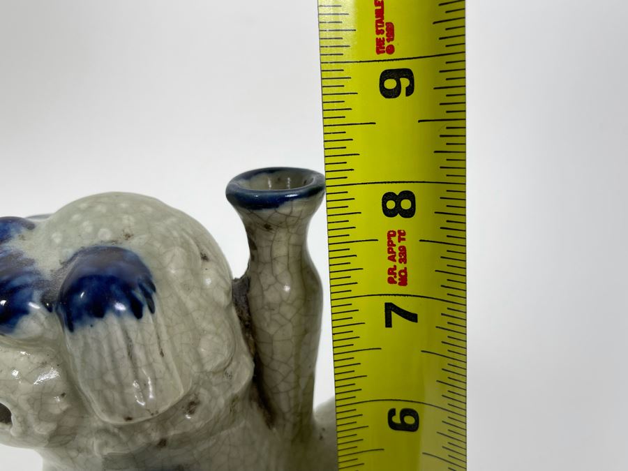 Old Antique Chinese Porcelain Foo Dog Lion With Certificate Of Authenticity From Hong Kong 8H [Photo 16]