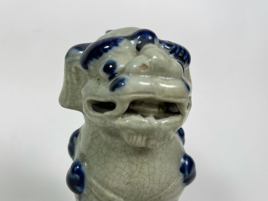 Old Antique Chinese Porcelain Foo Dog Lion With Certificate Of Authenticity From Hong Kong 8H [Photo 15]