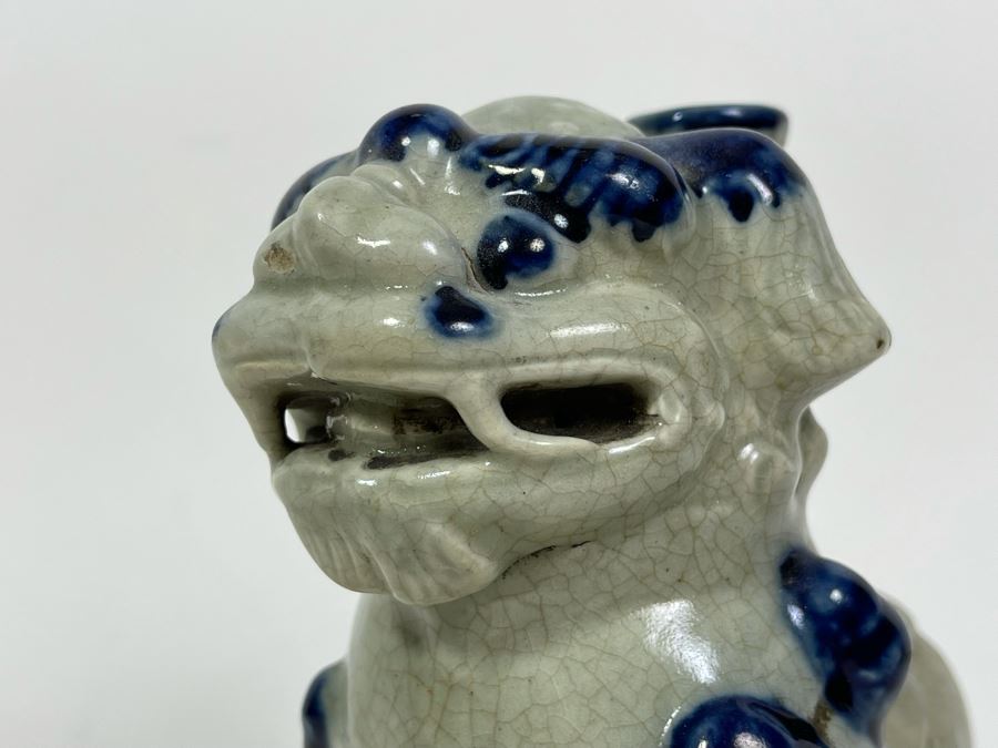 Old Antique Chinese Porcelain Foo Dog Lion With Certificate Of Authenticity From Hong Kong 8H [Photo 6]