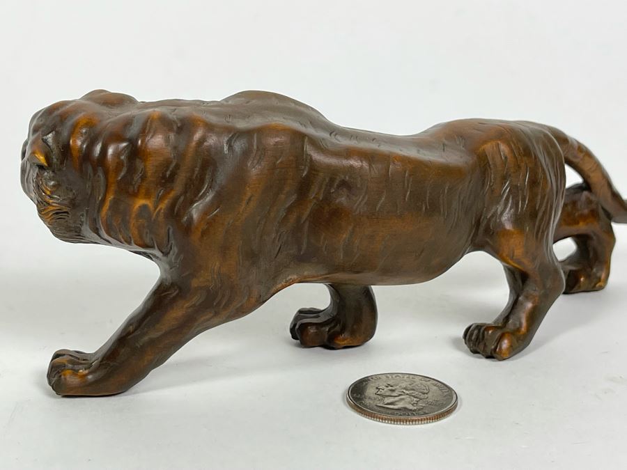 Carved Wood Sculpture Of Tiger 7L X 3D X 2.5H [Photo 13]