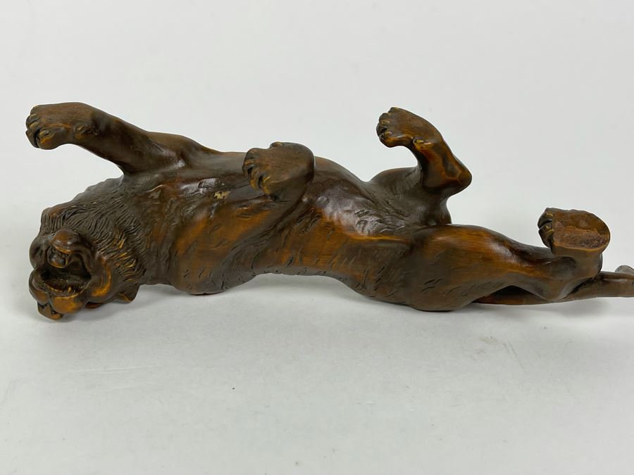 Carved Wood Sculpture Of Tiger 7L X 3D X 2.5H [Photo 16]