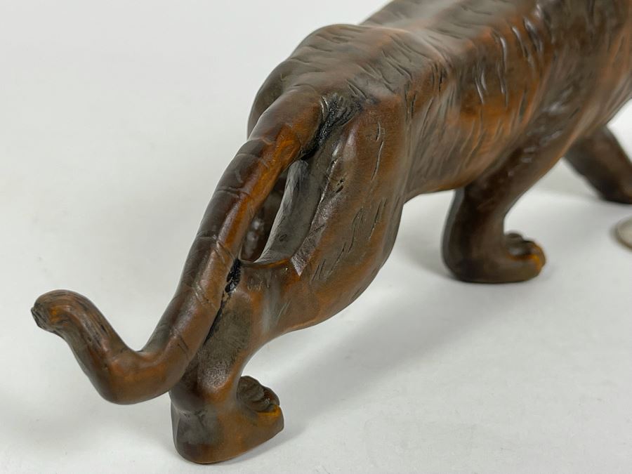 Carved Wood Sculpture Of Tiger 7L X 3D X 2.5H [Photo 11]
