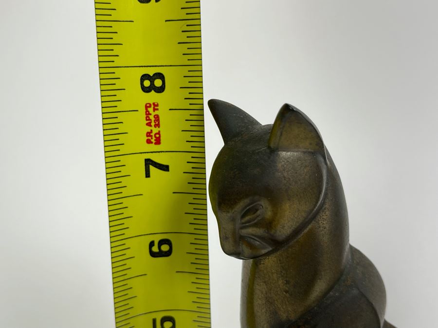 Pair Of Art Deco Brass Cats 7.5H [Photo 7]