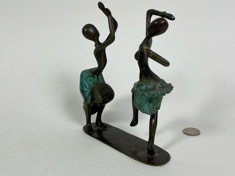 Bronze Sculpture Of African Women Dancing 6W X 2.5D X 7H [Photo 6]