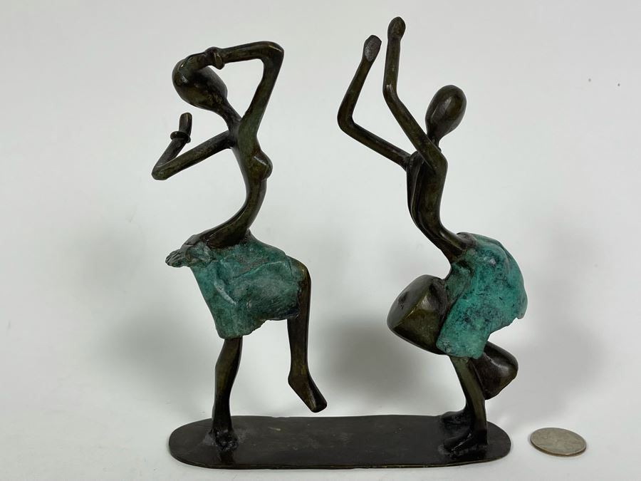 Bronze Sculpture Of African Women Dancing 6W X 2.5D X 7H [Photo 7]