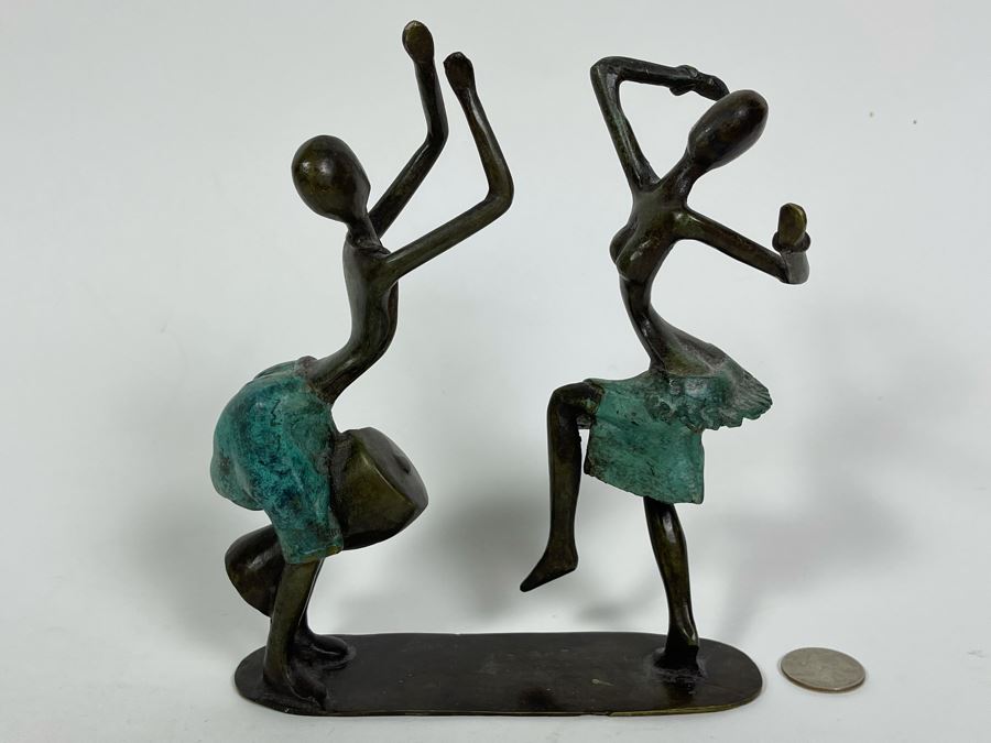 Bronze Sculpture Of African Women Dancing 6W X 2.5D X 7H [Photo 2]