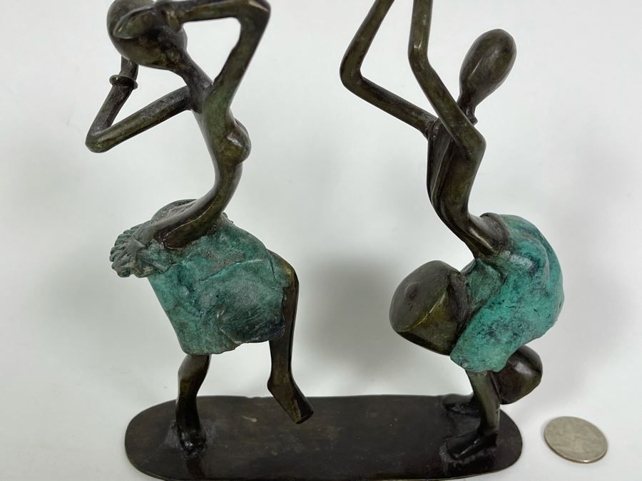 Bronze Sculpture Of African Women Dancing 6W X 2.5D X 7H [Photo 8]