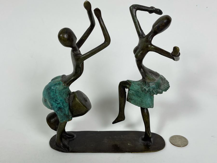 Bronze Sculpture Of African Women Dancing 6W X 2.5D X 7H [Photo 3]