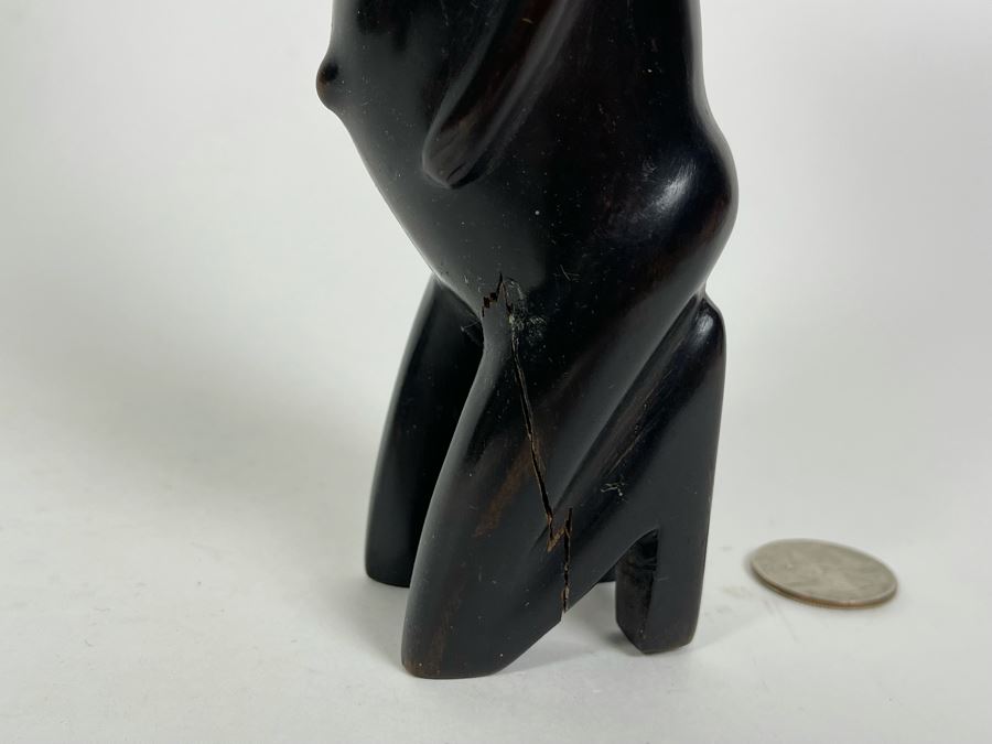 Old Carved Wood African Sculpture 10H [Photo 6]