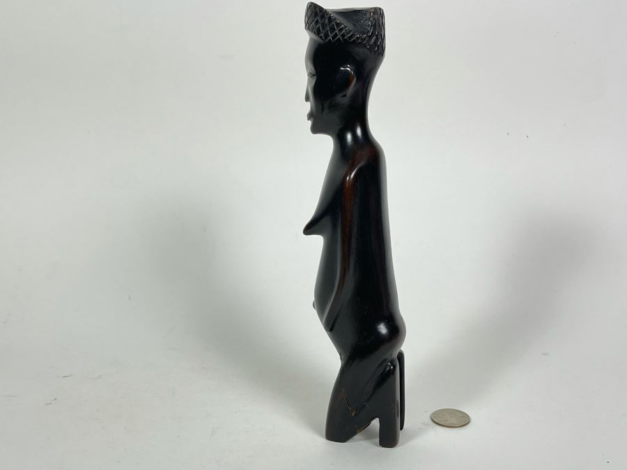 Old Carved Wood African Sculpture 10H [Photo 8]
