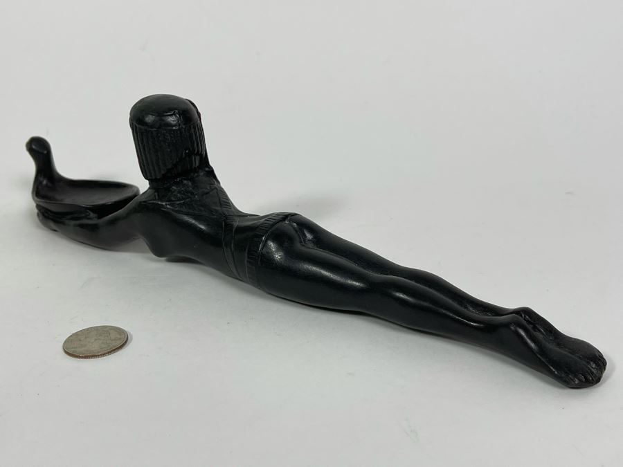 Solid Bronze Art Deco Laying Woman Sculpture 13.5L X 2D X 3H [Photo 8]