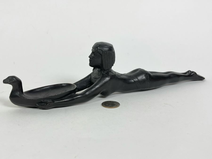 Solid Bronze Art Deco Laying Woman Sculpture 13.5L X 2D X 3H [Photo 2]