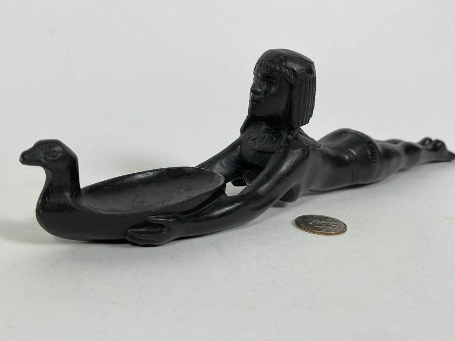 Solid Bronze Art Deco Laying Woman Sculpture 13.5L X 2D X 3H [Photo 3]