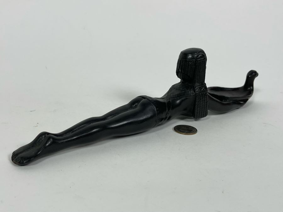 Solid Bronze Art Deco Laying Woman Sculpture 13.5L X 2D X 3H [Photo 9]