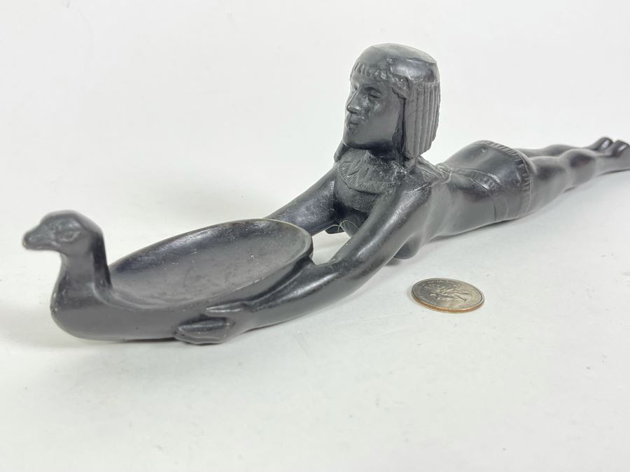 Solid Bronze Art Deco Laying Woman Sculpture 13.5L X 2D X 3H [Photo 5]