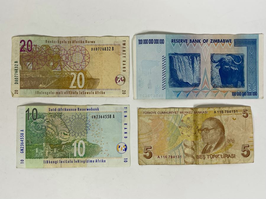 Foreign Currency Notes Including One Hundred Trillion Dollar Bill From Bank Of Zimbabwe [Photo 6]
