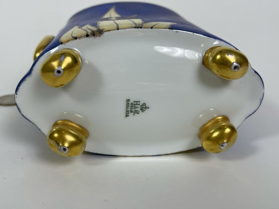 Vintage Footed Hand Painted Porcelain Vase By Heinrich Selb Bavaria 6W X 3D X 7H [Photo 6]