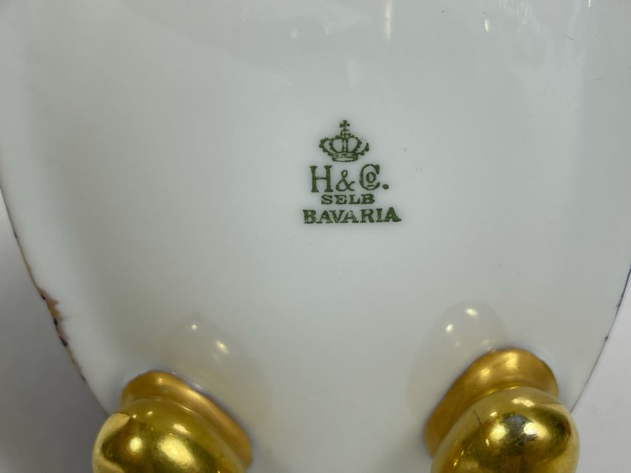 Vintage Footed Hand Painted Porcelain Vase By Heinrich Selb Bavaria 6W X 3D X 7H [Photo 7]