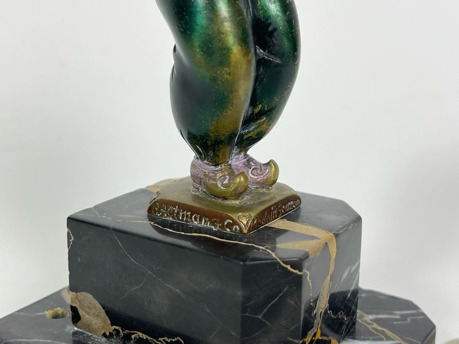 Richard W. Lange Bronze Sculpture On Marble Base Signed R. W. Lange Titled 'Small Moor With Love Letter, 1920s' Made In Germany By Baetman & Co 3W X 3.75D X 7H [Photo 9]