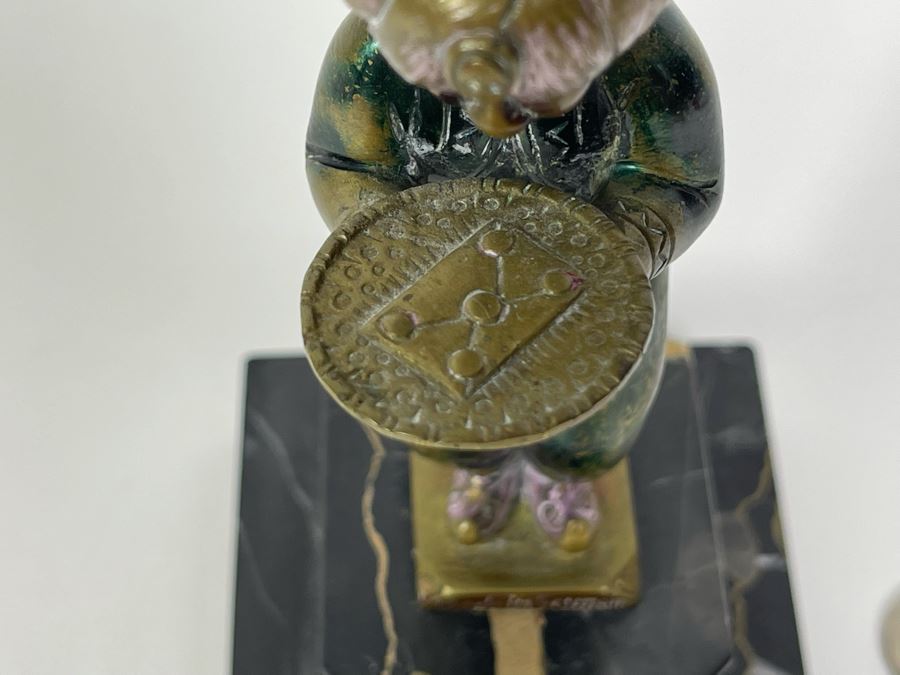 Richard W. Lange Bronze Sculpture On Marble Base Signed R. W. Lange Titled 'Small Moor With Love Letter, 1920s' Made In Germany By Baetman & Co 3W X 3.75D X 7H [Photo 5]