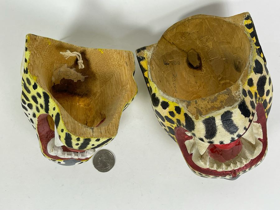 Pair Of Hand Painted Ethnic Animal Masks Wall Decor [Photo 7]