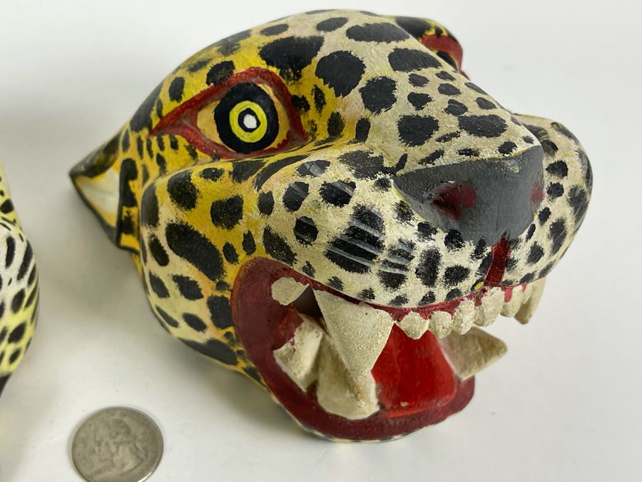 Pair Of Hand Painted Ethnic Animal Masks Wall Decor [Photo 5]