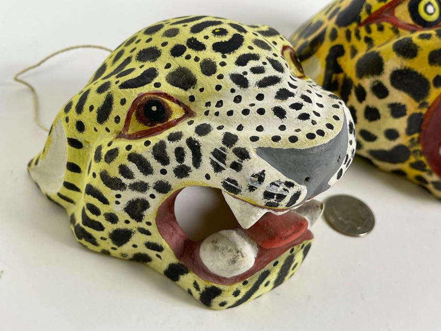 Pair Of Hand Painted Ethnic Animal Masks Wall Decor [Photo 6]