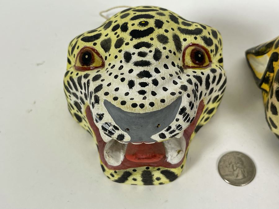 Pair Of Hand Painted Ethnic Animal Masks Wall Decor [Photo 4]