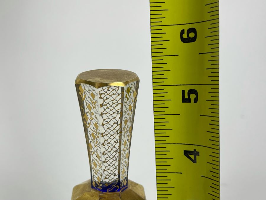 Vintage Hand Painted Etched Crystal Bell 5H [Photo 7]