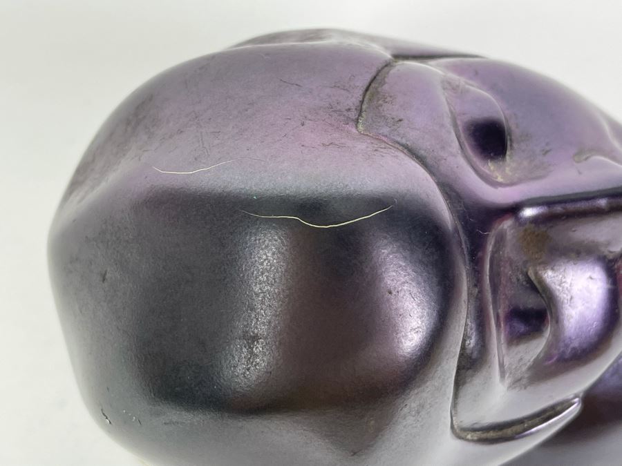 Art Deco Purple Female Head Bust Sculpture 5.5W X 5D X 5H [Photo 6]