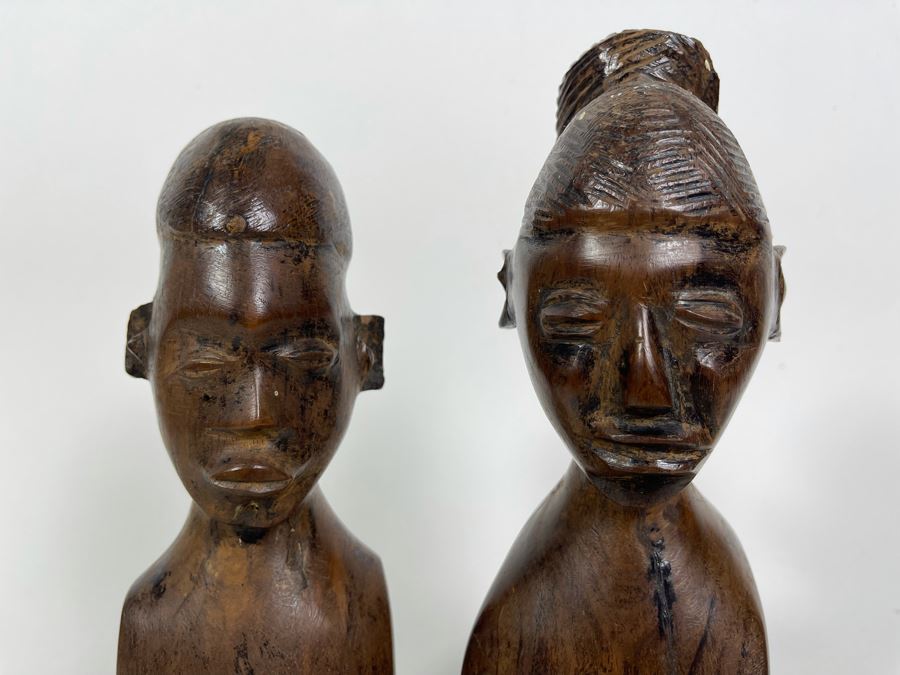 Old Pair Of African Carved Wood Sculptures Purchased For $600 Elliot Galleries 11H [Photo 4]
