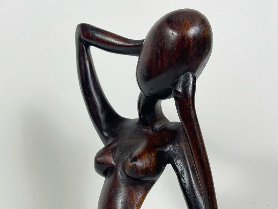 Hand Carved Wood Nude Woman Sculpture 7W X 12H [Photo 8]