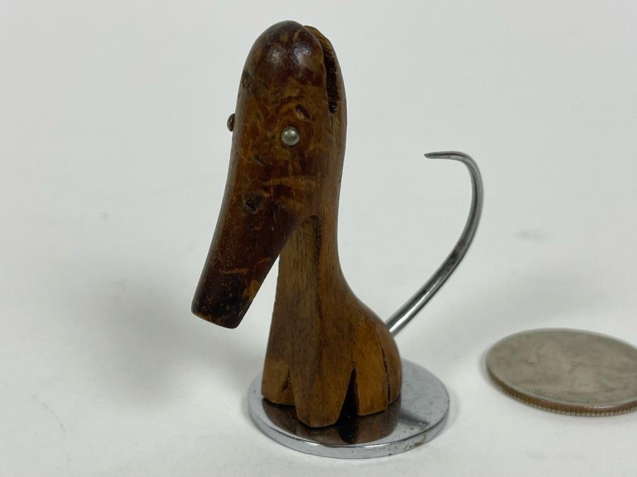 Karl Hagenauer (Austria, 1898–1956) Wein Art Deco Small Handmade Metal And Wood Dog Sculpture 2'H [Photo 3]