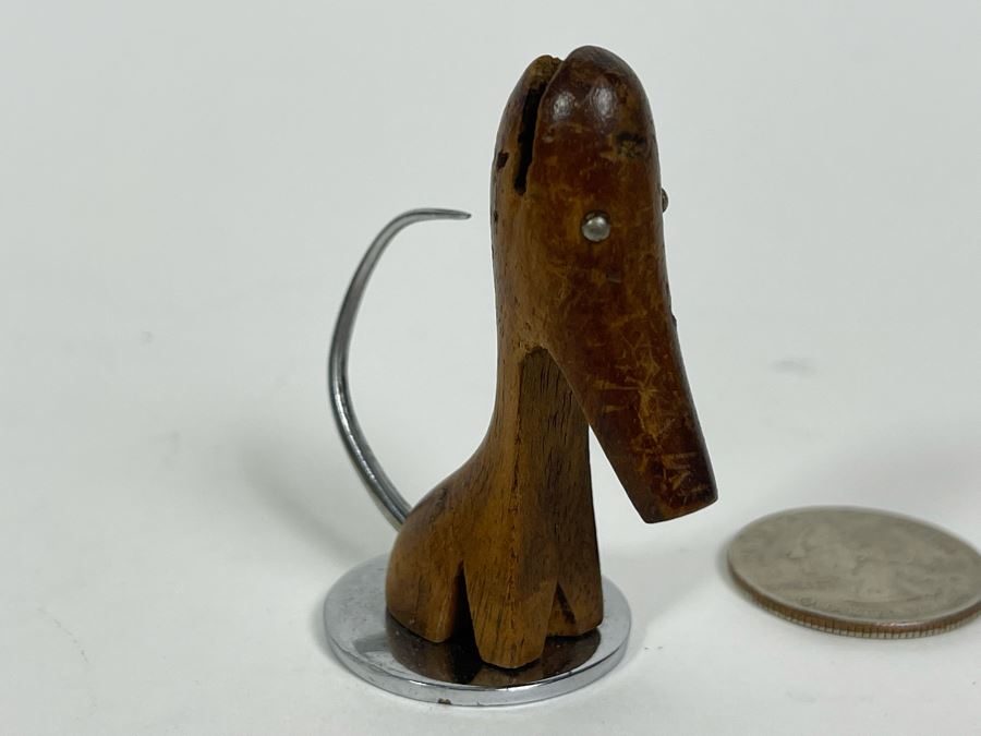 Karl Hagenauer (Austria, 1898–1956) Wein Art Deco Small Handmade Metal And Wood Dog Sculpture 2'H [Photo 4]