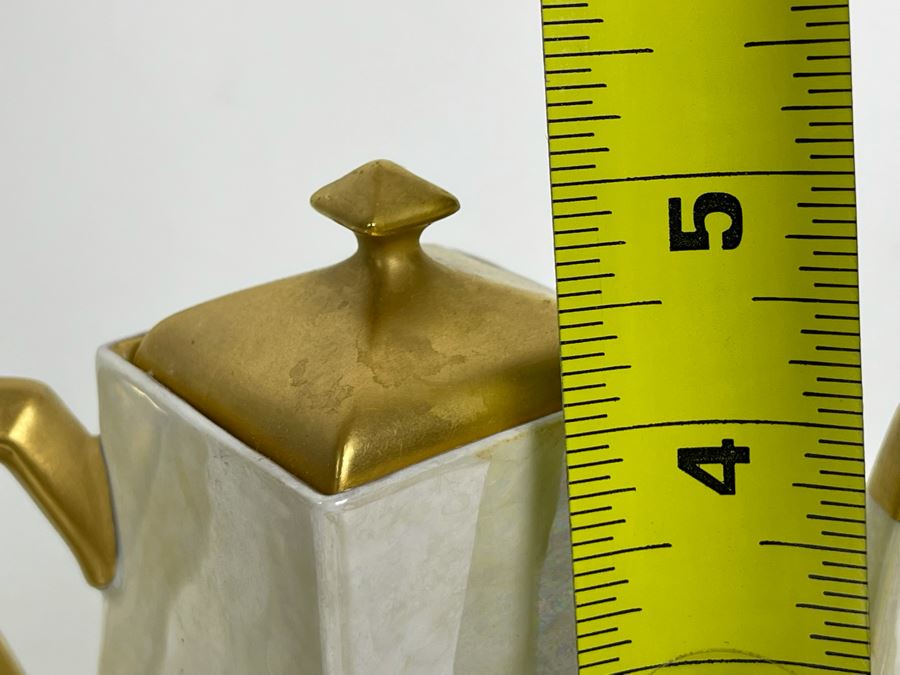 Art Deco Limoges France Teapot 5H With Creamer And Sugar [Photo 11]